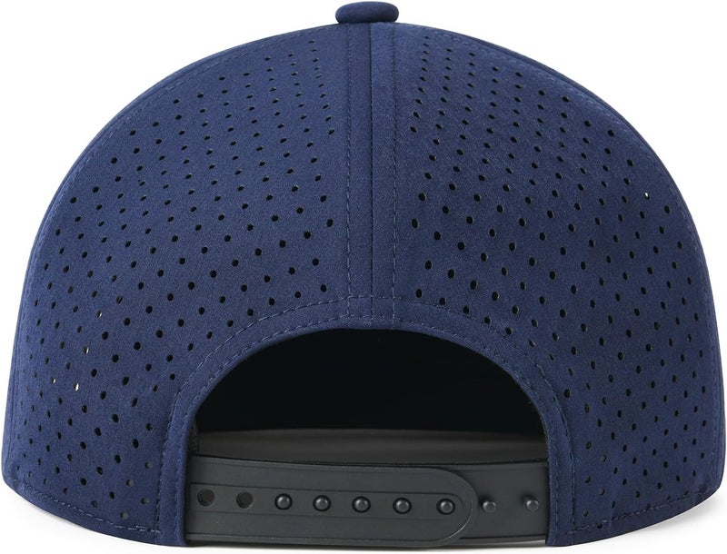 FEINION Men Flat Brim Adjustable Performance Hat Snapback Laser Perforated Baseball Cap - Image 5